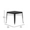 Flash Furniture 5PC Black Table and Chairs with Poly Resin Finish SB-T11C4-T-BK-GG - alternate 9
